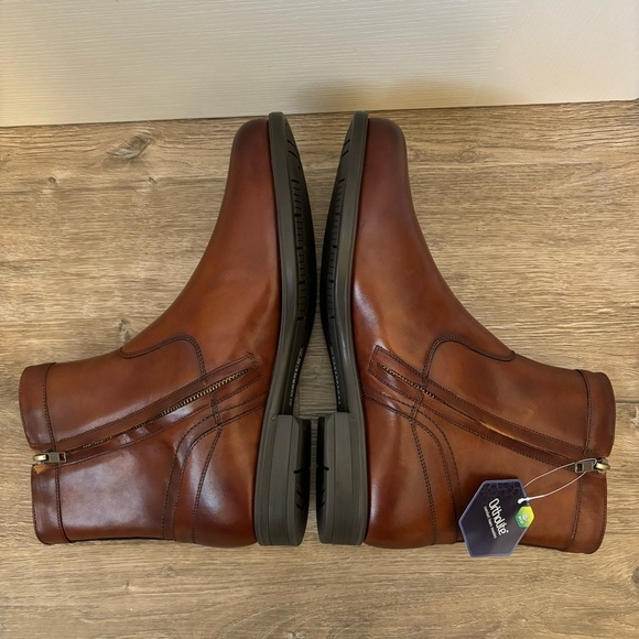 Florsheim Men's Midtown Plain Toe Boot Cognac Brown Leather Size 10.5 Wide NIB - Picture 6 of 12